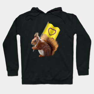 Red Squirrel with a Intersex Pride Flag Hoodie